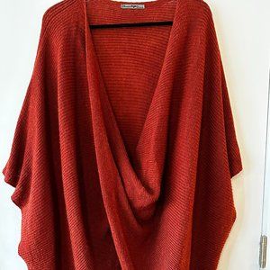 Oversized Burnt Orange Wrap Shrug